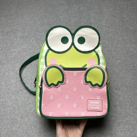 Loungefly Handbags - Loungefly Sanrio / Hello Kitty Green Check Kerropi 3D Mini Backpack Exclusive